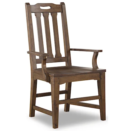 Mission Arm Dining Chair with Slat Back